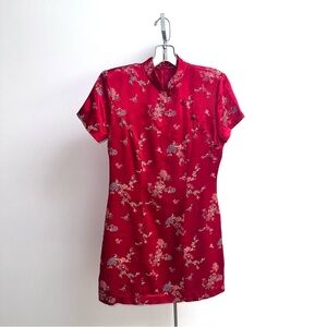 Elegant Red Floral Dress